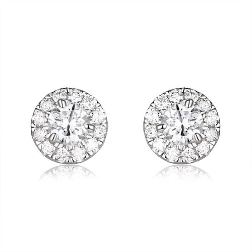 Aura – Classic Halo Round Diamond Earring